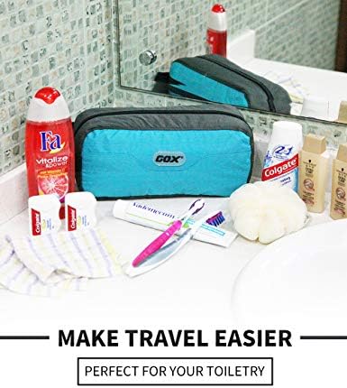 GOX Travel Toiletry Bag,Dopp Kit Case,Ultra-Light Cosmetics Bag Makeup Organizer (Turquoise) 2 GOX Travel Toiletry Bag,Dopp Kit Case,Ultra-Light Cosmetics Bag Makeup Organizer (Turquoise)