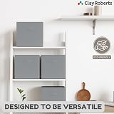 Clay Roberts Storage Cubes Grey Pack of 4 Fabric Boxes 25cm x 25cm x 25cm view 6