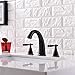 KINGO HOME Commercial Solid Brass Antique Lavatory Three Holes Two Handle Widespread Oil Rubbed Bronze Bathroom Faucet, Bathroom Sink Faucet Without Pop Up Drain