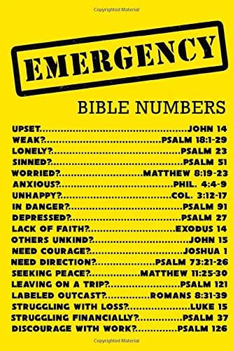 Emergency Bible Numbers Spiral Notebook: (110 Pages, Lined paper, 6 x 9 size, Soft Glossy Cover)