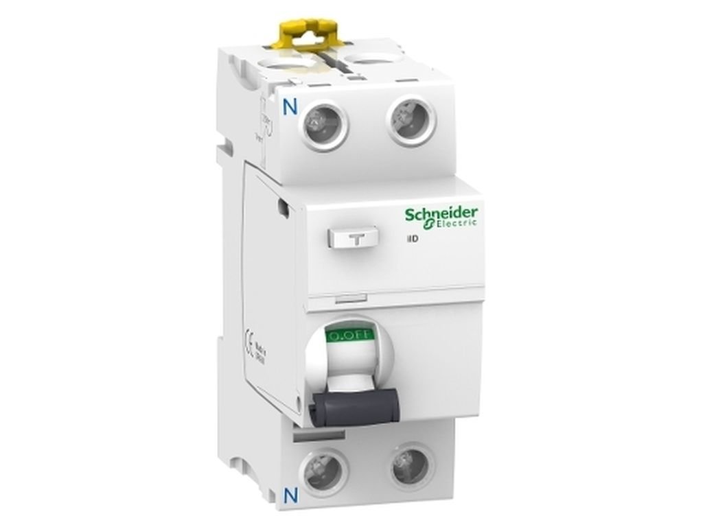 Schneider A9R61225 Rccb Residual Current Circuit Breaker Iid 2P 25A 30Ma Si, White