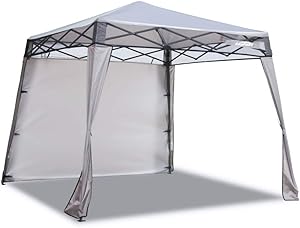 EzyFast Elegant Pop Up Beach Shelter, Compact Instant Canopy Tent, Patented Portable Sports Cabana, 7.5 x 7.5 ft Base / 6 x 6 ft top for Hiking, Camping, Fishing, Picnic, Family Outings (Khaki)