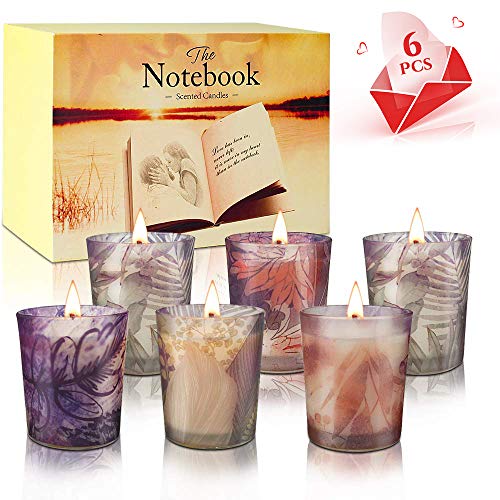 Albrillo Scented Candles Gift Set 6 Pcs Portable Travel Candles Natural Candle Soy Wax,Best Gift for Stress Relief and Aromatherapy Relaxation for Women Birthday, Anniversary, Valentine’s Day