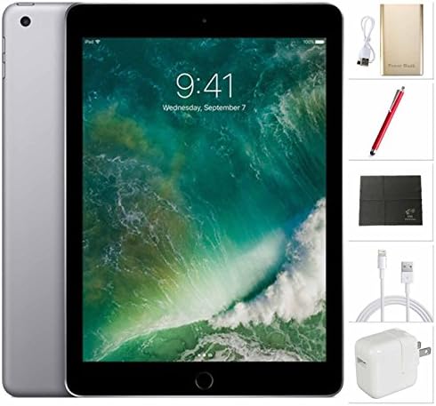 Apple iPad WiFi + Cellular 2017 model -9.7 inch - 128GB , Space Gray + USA Warehouses Accessories Bundle MP2D2LL/A