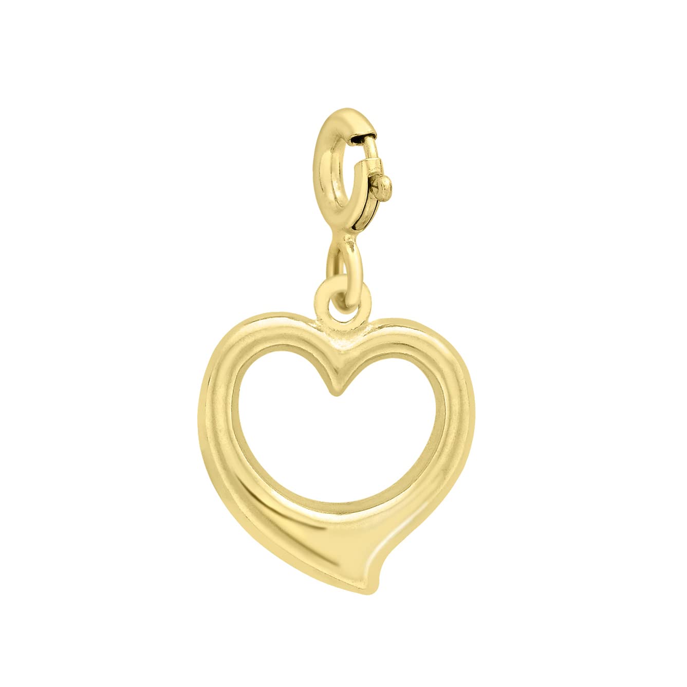 CARISSIMA Women's 9 ct Yellow Gold Open Heart Charm