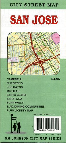 San Jose City Street map, California by GM Johnson