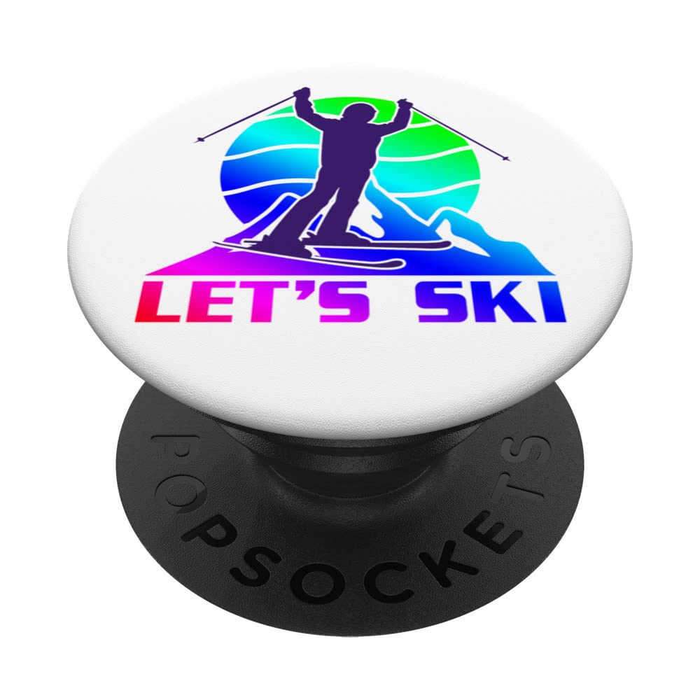 Retro Skiing Mountains 80s Ski Resort Vintage Ski Freestyle PopSockets Swappable PopGrip