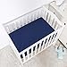 TILLYOU Mini Crib Fitted Sheets 2 Pack - Soft Jersey Knit Microfiber Playpen Bedding Sheet for Baby, Portable Mini Pack n Play Sheet, Machine Washable, 38'' x 24'',Light Gray & Navy Blue