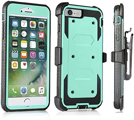 iPhone 7 Cover Case QAenly Creative Hybrid Case Heavy Duty Rugged Dual Layer Case for iPhone 7 4.7 inch (Aqua)