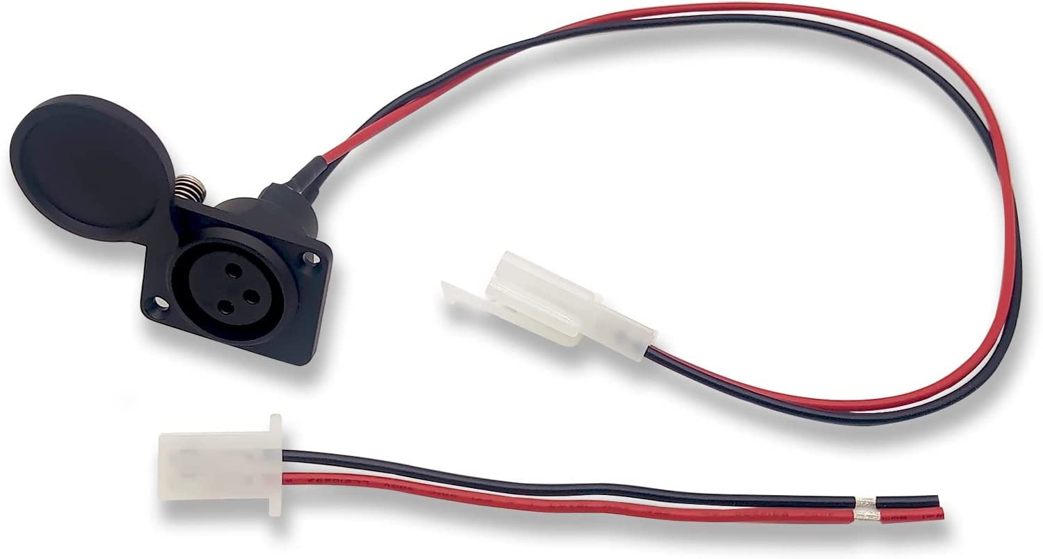 GLDYTIMES XLR Charging Port Socket for EVO 500 800 Razor MX500 650 Izip Schwinn E Scooter w/Free Compatible Connector & Cable (XLR Charging Port)