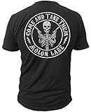Come And Take Them Molon Labe Mens T-Shirt Second 2nd Amendment Skull Gun, Black