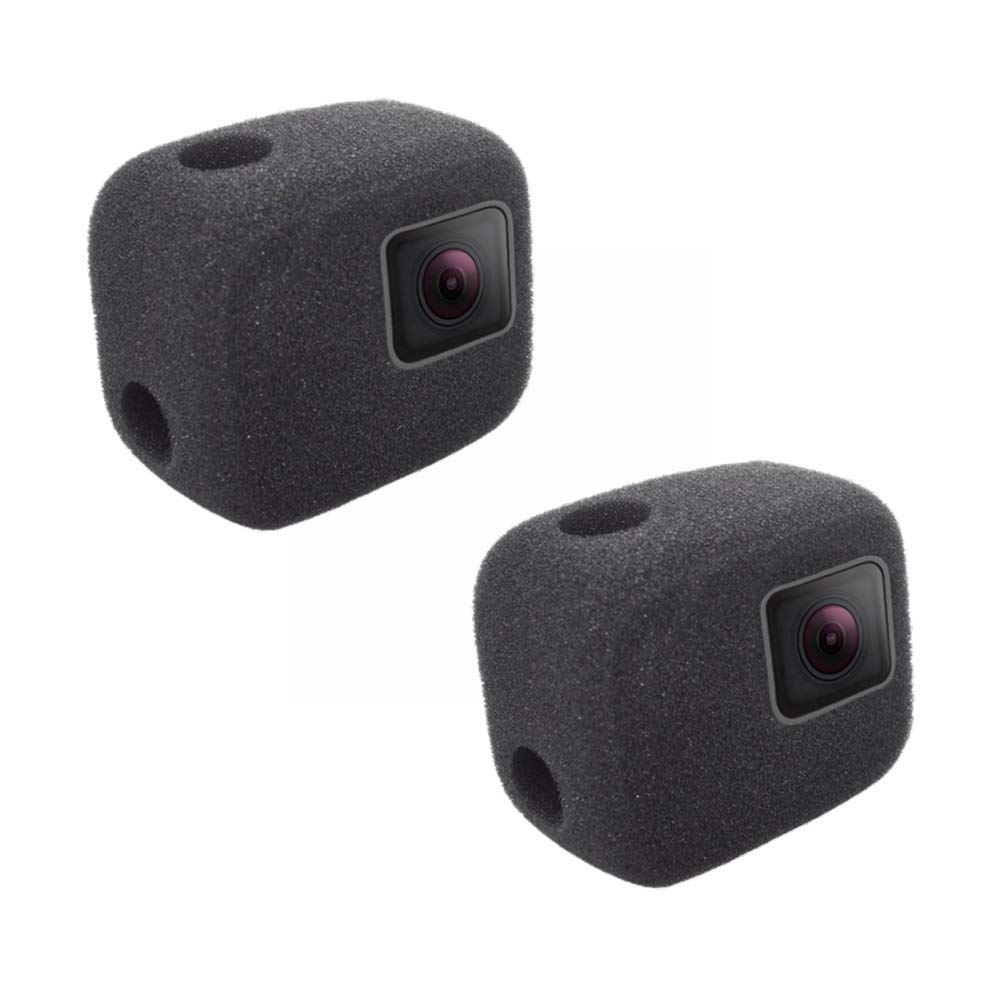 Vcufflinks 2 Pack Windscreen Windshield Windslayer Cover Housing Frame Case Compatible for Gopro Hero 7 6 5 Black, Reduces Wind Noise for Optimal Audio Recording