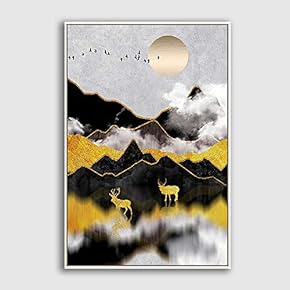 Framed Canvas Home Artwork Decoration Abstract Scenery Canvas Wall Art for Living Room, Bedroom - 16x24 inches