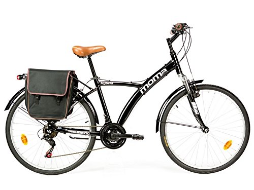 title=MOMA BIKES Bicicletta Trekking 26 Bike Alu 18V Hybrid Nero