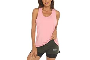 MOVEUP Womens Cross Back Racerback Workout Tank Tops Sleeveless Yoga Gym Fitness Shirts