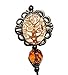 TREE OF LIFE Glass Cabochon Stick Hat Pin Long Hatpin Gold Plated Vintage Style KLIMT Art AMBER Crystal Bead