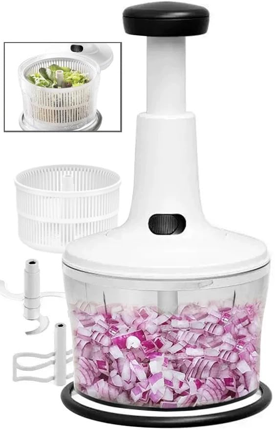 Photo 1 of **MISSING PARTS**
GProME Manual Food Processor -Salsa Maker Hand Chopper Blender As Seen On TV- Meat Masher Mincer-Salad Spinner -Onion Chopper & Dicer for Baby Food, Salad, Herbs, Garlic,BPA Free(Large)