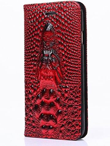 Punassi Premium Synthetic Leather Personality 3D Alligator Multi function Wallet Case with ID Credit Card Cash Slots (Iphone 6plus/6s plus, Red)