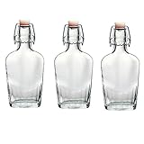 Bormioli Rocco Fiaschetta Glass 8.5 Ounce Pocket Flask, Set of 6