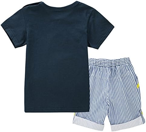 Mini Bitty Boy's Summer Cotton T-Shirt Casual Shorts Cute Print Clothes Set
