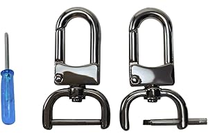 willikiva Replacement D-Rings Swivel Snap Hooks Push Gate Clip Lobster Claw Clasp DIY Leather Craft Purse (Black Gold,3/4inch)