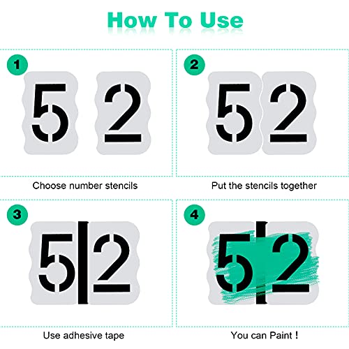 21 Pieces Curb Stencil Kit 09 Numbers Curb Address Stencil Kit in 14