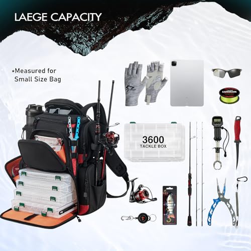 Piscifun Fishing Tackle Backpack with Trays, Large Outdoor