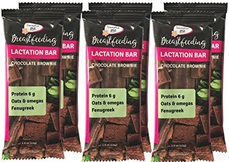 Sweetie Pie Lactation Bars, 6 bars, with Protein, Oats, Chocolate Brownie Alternative to Lactation Cookies. Yummy Lactation Supports Milk Supply during Breastfeeding Wholesome (Chocolate Brownie)
