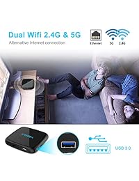YAGALA V3 - Caja de TV Android 9.0 con RK3318 Quad Core 4 GB RAM 32 GB ROM Dual WiFi 2.4 G 5G LAN Ethernet UHD 4K HDMI USB 3.0