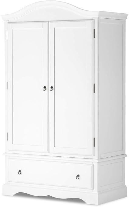 Romance Antique Armoire Blanche Avec Double Penderie Et Grand Tiroir Style Ancien Produit De Qualite Amazon Fr Cuisine Maison