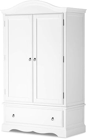 Romance Antique Armoire Blanche Avec Double Penderie Et Grand Tiroir Style Ancien Produit De Qualite Amazon Fr Cuisine Maison