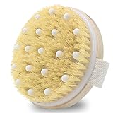 Sunmore Dry/Wet Body Brush,Natural Bristles,Clear Dead Skin Cells While Reducing Cellulite and Toxins,Wooden Bristles Scrubber, Body Massager