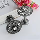 KISENG 1 Pair Clear Crystal Curtain Holdbacks Wall Mounted Tassel Curtain Tieback Hook Multi Use Wall Hook Coat Hanger (O Black gray)