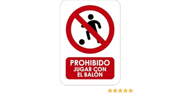 Señaletica PVC Prohibido Jugar con la Pelota Tamaño A4 (29,7x21cm ...