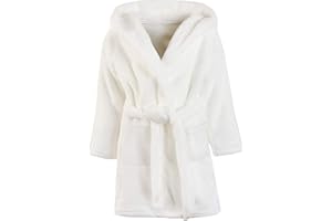 Umeyda Girls Fleece Hooded Robes, Warm Printed Bath Robe for Kids Womens Soft Fuzzy Bathrobe for Gifts