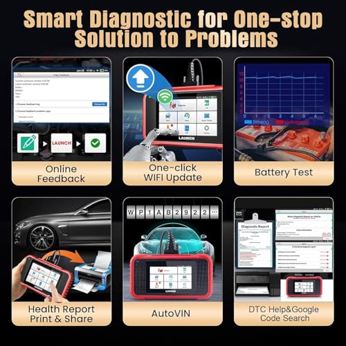 LAUNCH CRP123E OBD2 Car Diagnostic Tool Reader, Car Code Reader for Engine, ABS, SRS, Automatic Transmission, with Steering Angle Reset, Throttle Adjustment, Oil Reset, Free Lifetime Upgrade