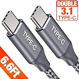 USB C Cable, Powerman 1Pack Hi-Speed USB Type C Fast Charging Cable [20V 5A & 6.6ft] USB-C to USB-C Google Pixel 2/Pixel/XL, MacBook, MacBook Pro, Lumia 950/950xl,Nexus 5x/6p,ChromeBook Pixel Cord