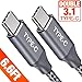 USB C Cable, Capshi 1Pack Hi-Speed USB Type C Fast Charging Cable [20V 5A & 6.6ft] USB-C to USB-C Charger Cords for MacBook, MacBook Pro, ChromeBook，USB Type C Wall Charger (Grey-1-pack)