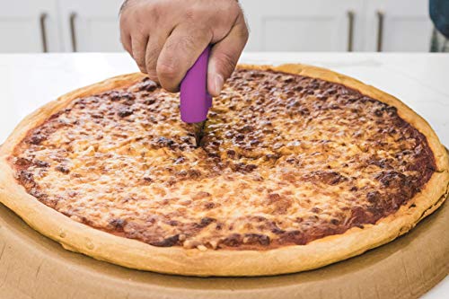KITCHEN DETAILS 2Pk Premium Stainless Steel Easy to Clean Pizza Cutter Wheel Slicer w BPA Free Silicone Handle & a Traditional Premium Stainless Steel Pizza Cutter Wheel Slicer w Long Handle (Pink)
