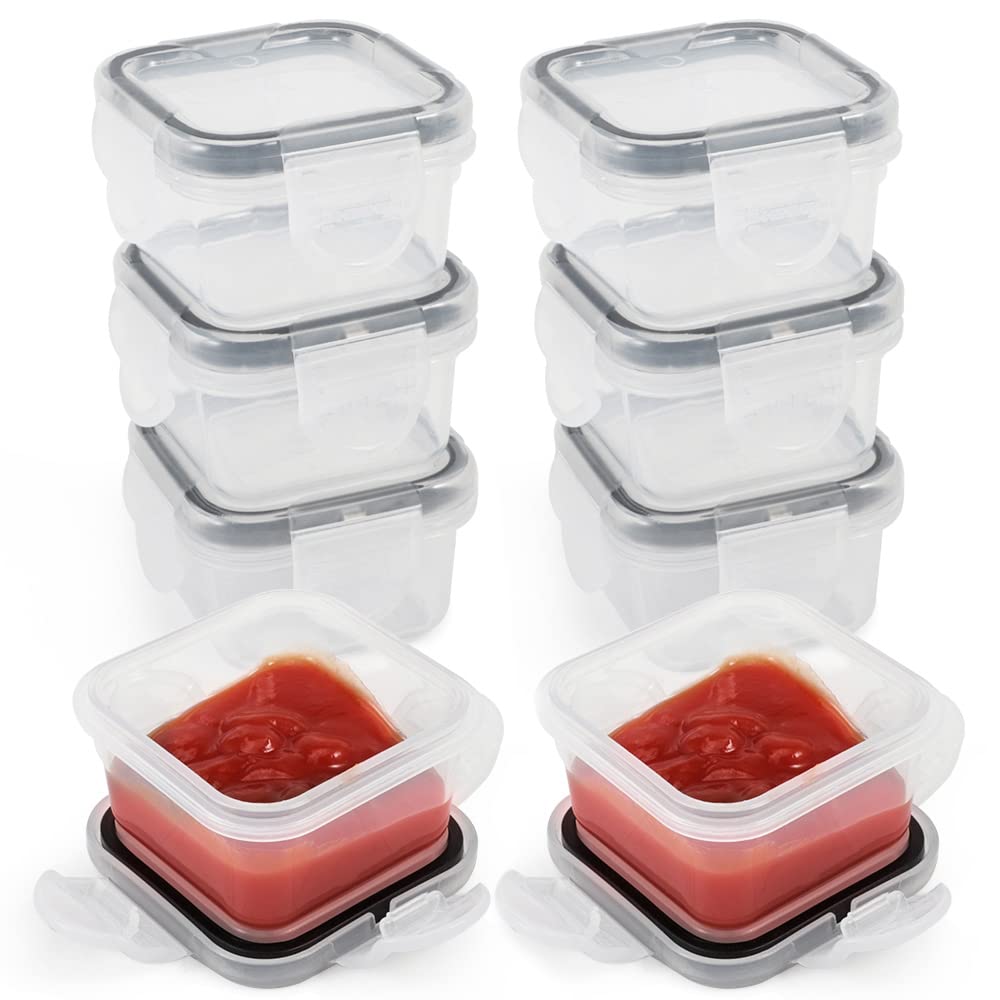Amytalk Mini Salad Dressing Containers Reusable Plastic Sauce