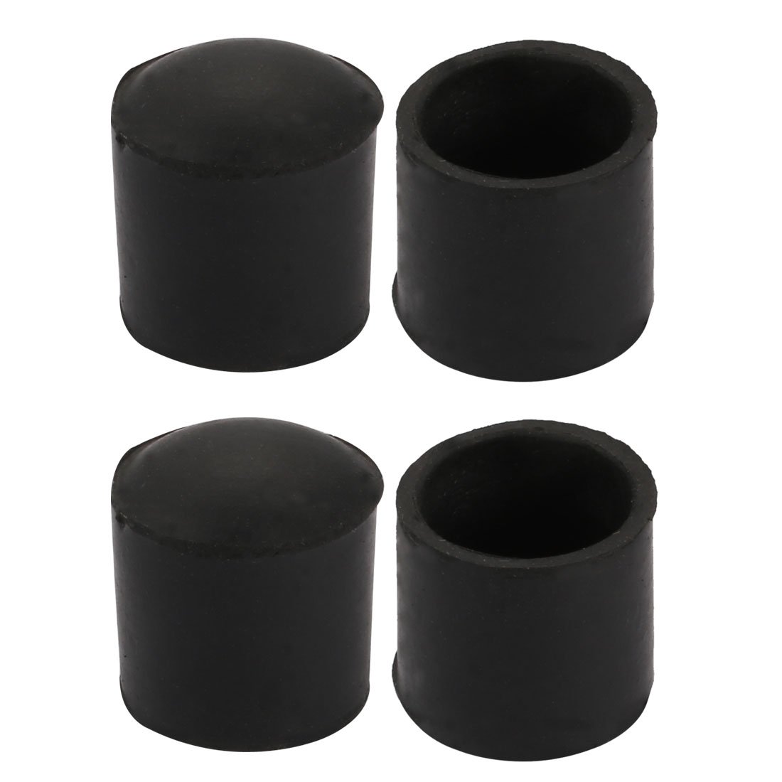 sourcingmap 4pcs Furniture Desk Chair Round Rubber Legm Tip Cap Fit For 22mm Inner Dia Black