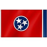 Tennessee Flag, 3x5 Tennessee TN State Flags with Brass Grommets, Ideal for Party Parades Sports Events Outdoor Decorations