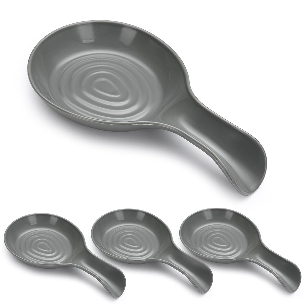 Kyraton Spoon Rest 4 Pack, Plastic Spoon Holder for Kitchen Counter, Kitchen Utensil Rack for Spoons, Tongs, Spatulas, Spoon Rack for Hob, Spatula Rest, Dishwasher Safe