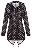 Fashion Women Ladies Polka Dot Raincoat Fishtail Hooded Print Jacket Raincoat