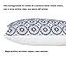 Slow Cow Linen Embroidered Lumbar Cushion Cover Pillowcase Geometric Pattern Designs Rectangular Throw Pillow Cover 12 x 20 Inches Navy Blue