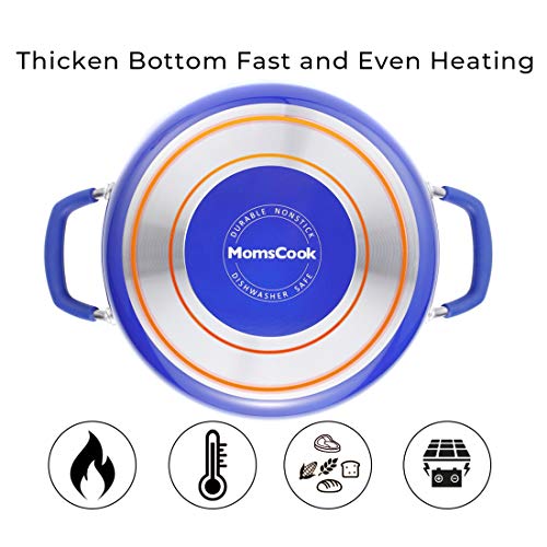 Momscook Stockpot 5Quart Covered Dutch Oven, Classic Brights Hard