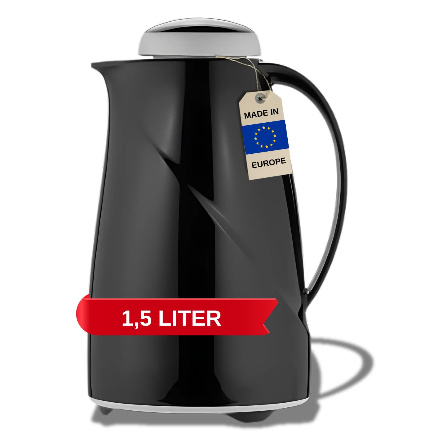 Helios Wave Maxi Vacuum Jug Black 1.5 Litre