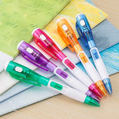 CactusAngui 2Pcs Creative Multifunctional School Office Supply Ballpoint Pen with LED Light Random Color