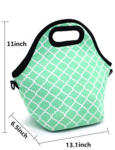 Orchidtent Neoprene Lunch Bag with Zipper Strap Box Cooler Picnic Outdoor Travel Fashionable Portable Handbag Pouch for Women Men kids - Thumbnail 2