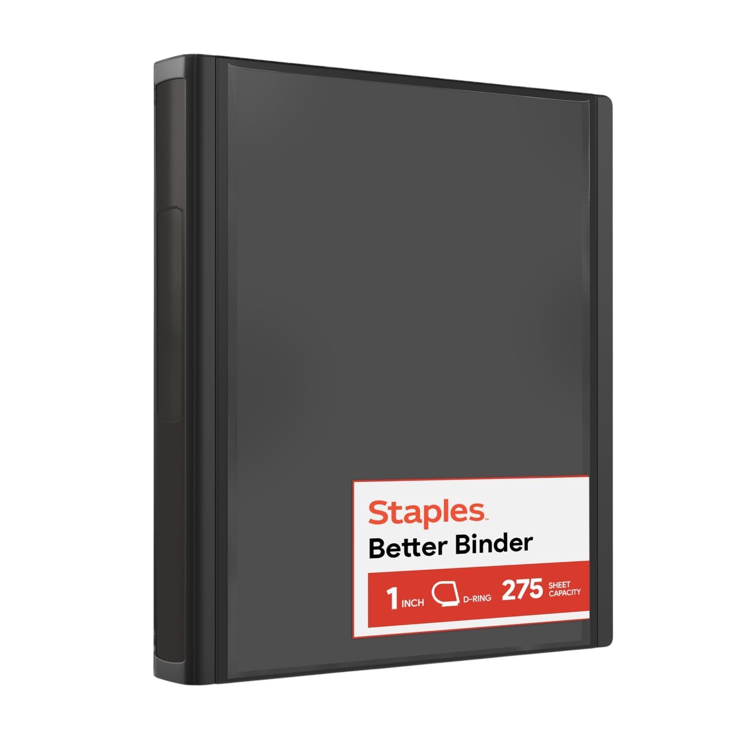 Staples Better 1-Inch D-Ring Binder, Black – Heavy-Duty 3-Ring Binder for School & Office Organization